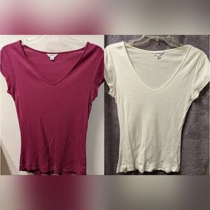 Deep V-neck tops (set of 2), size M